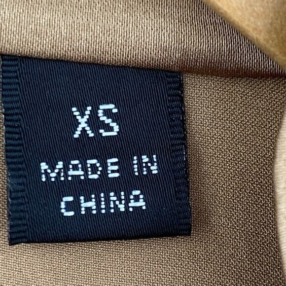 Dennis Basso Blouse Womens Extra Small Brown Silky Button Up Long Sleeve Ruffle - Picture 3 of 13